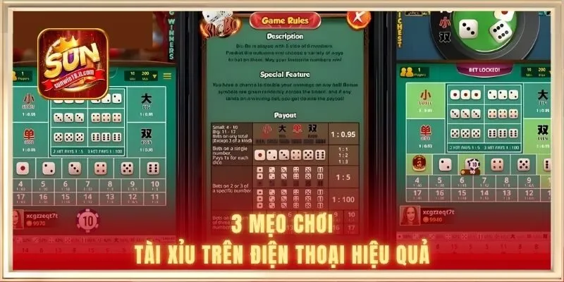 3 mẹo chơi tài xỉu trên điện thoại hiệu quả