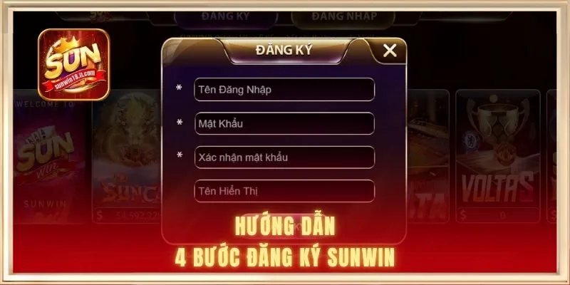 Hướng dẫn 4 bước đăng ký SUNWIN